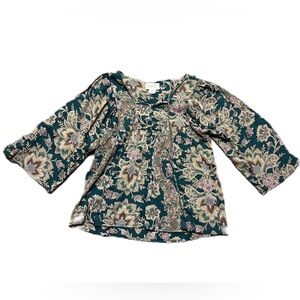 Ralph Lauren Denim & Supply Womens Floral Puff Sleeve Babydoll Top Small Fall